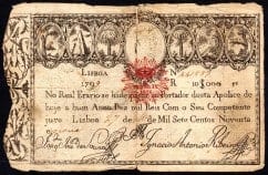 1799 Lisbon 10,000 Peso Sterling note